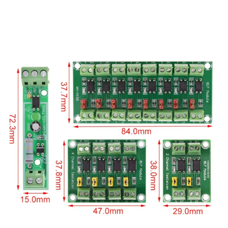 817 Optocoupler 2 4 8-channel Voltage Isolation Board Control Adapter Zpaxo