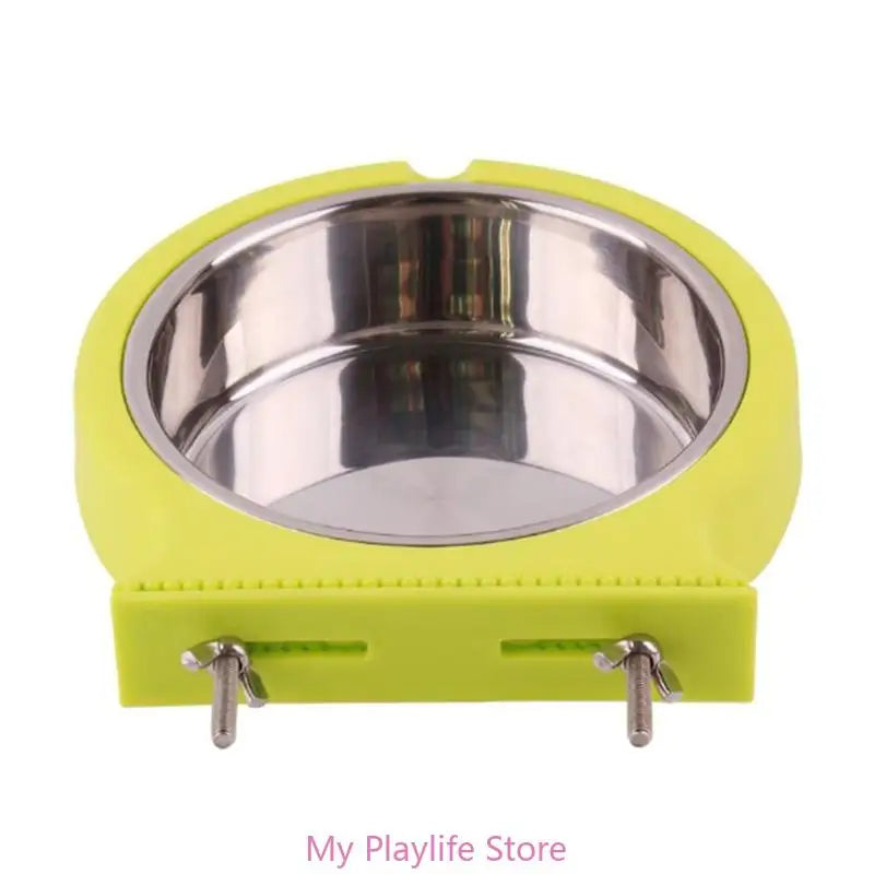 Pet Crate Bowls Dog Bowl Removable Stainless Steel Hanging Feeder