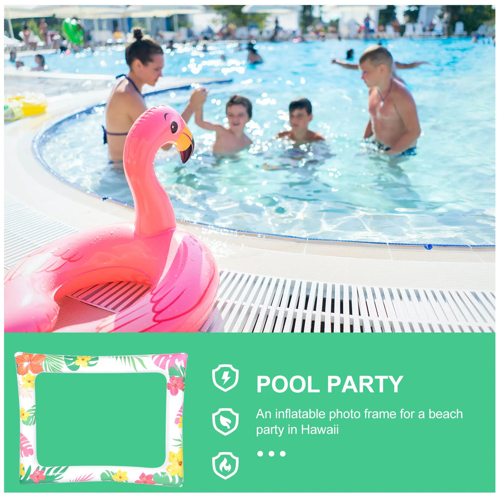 Large Inflatable Photo Frame for Hawaii Party Birthday Beach Festival Summer Fun Photo Taking Prop Decorative Selfie Picture Zpaxo