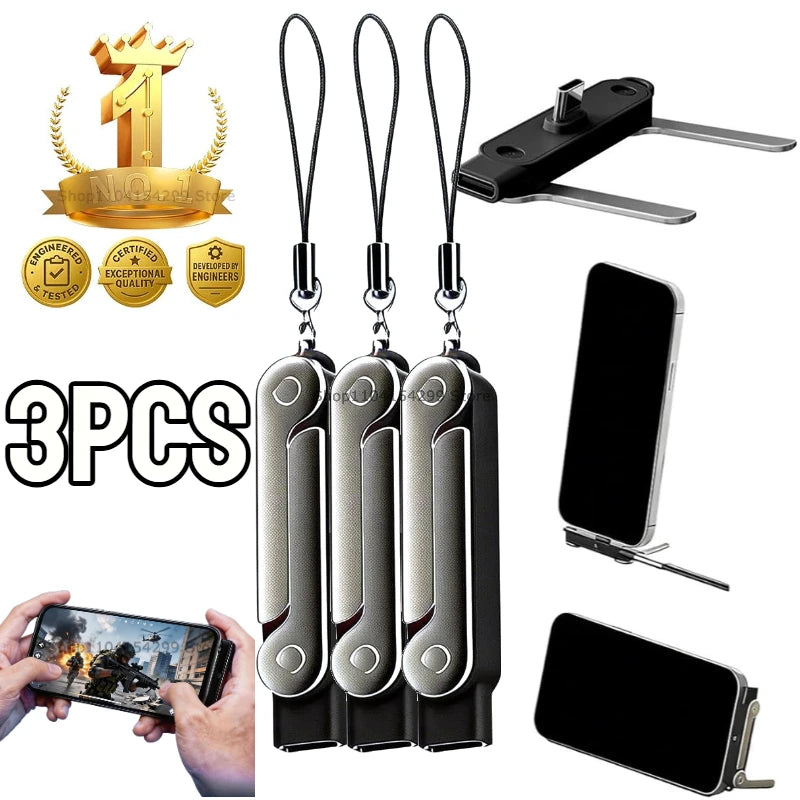 USB Type C Flat Charger Charging Cable C Kick Cable Stand with Invisible Support Foldable Phone Holder 240W Charge Wire Bracket Zpaxo Black-3PCS