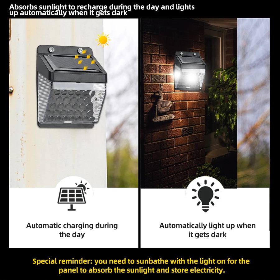 Solar LED Outdoor Light Garden Street Waterproof Human Sensing Home Zpaxo