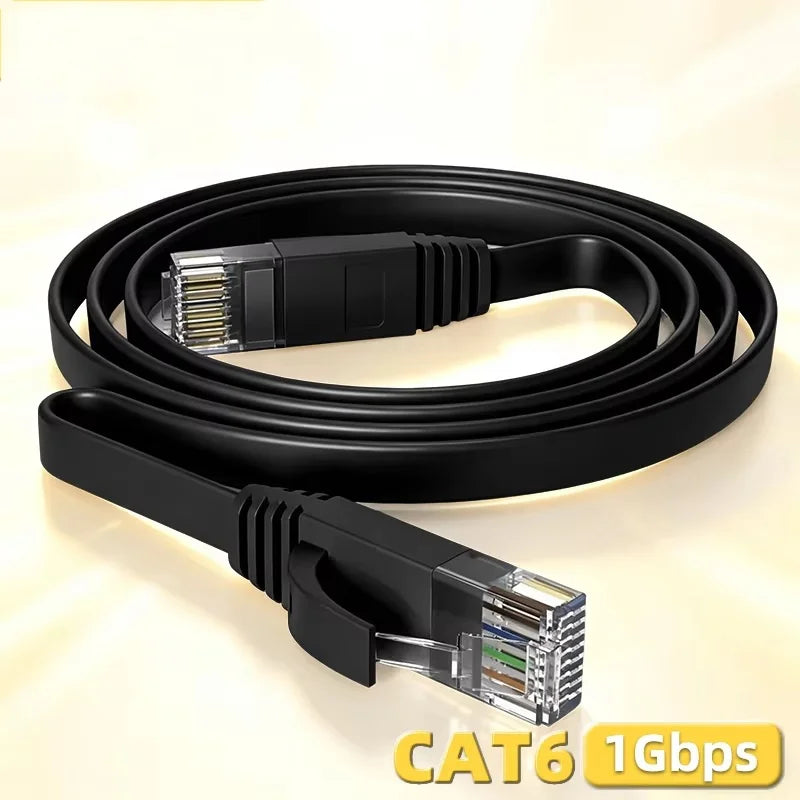 0.3/0.5/1/1.5/2/3/5/10M Cat 6 Flat Ethernet Cable UTP 1000M Network Cable RJ45 Patch For Laptop Router PC Router PS5 Xbox Modem Zpaxo