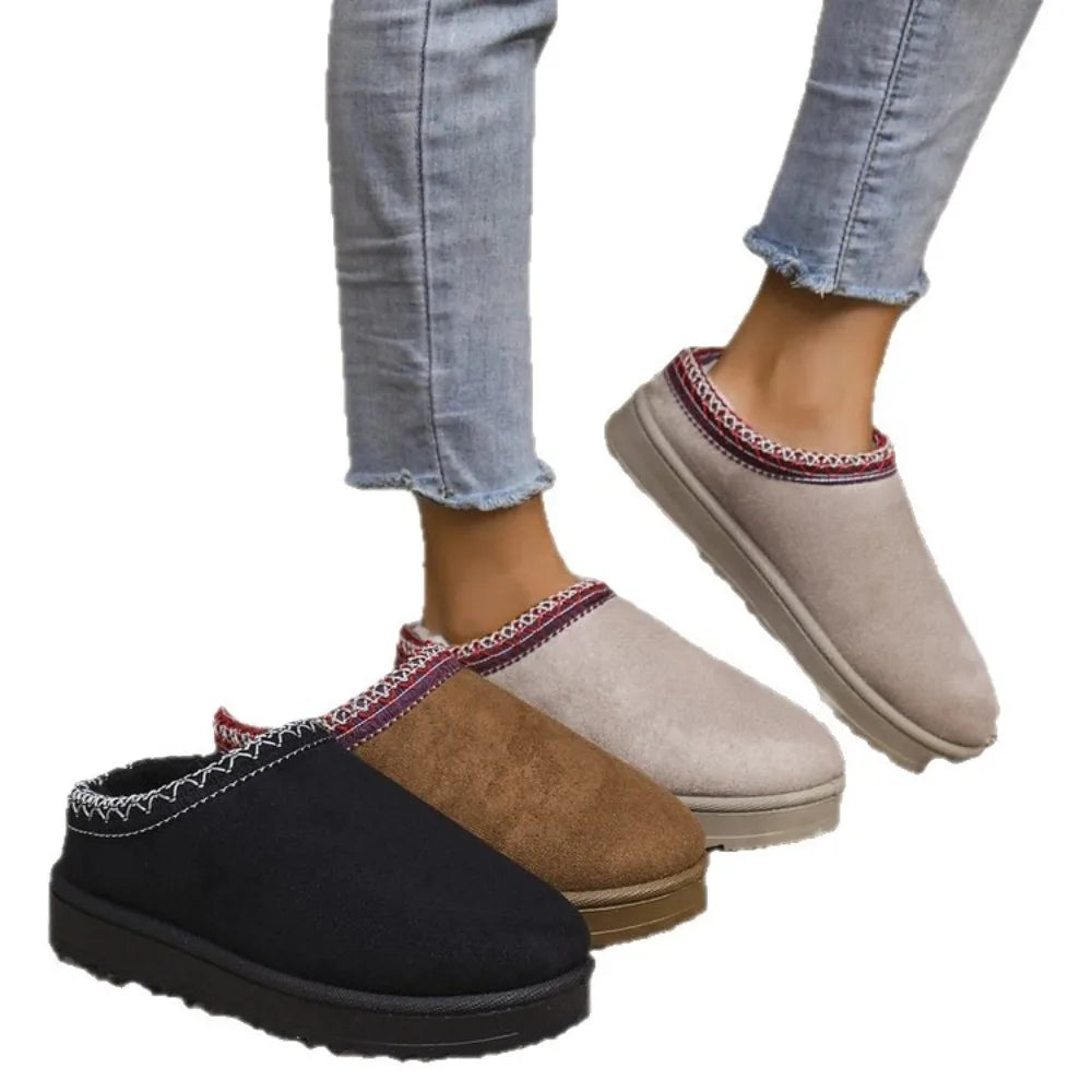 Women's Snow Boots Casual Slip-on Wool Warm Home Luxury Elegant