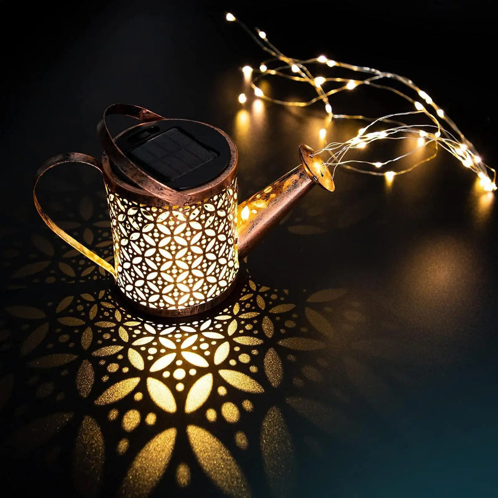 Outdoor Solar Lanterns Waterproof Watering Can Light Decorative