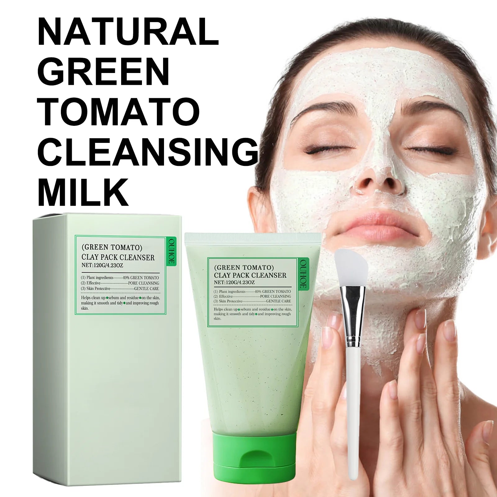 Green Tomato Facial Cleanser Oily and Sensitive Skin Gentle Foaming Face Wash with Vitamin Rich Extract Deep Pore Cleansing 120g Zpaxo