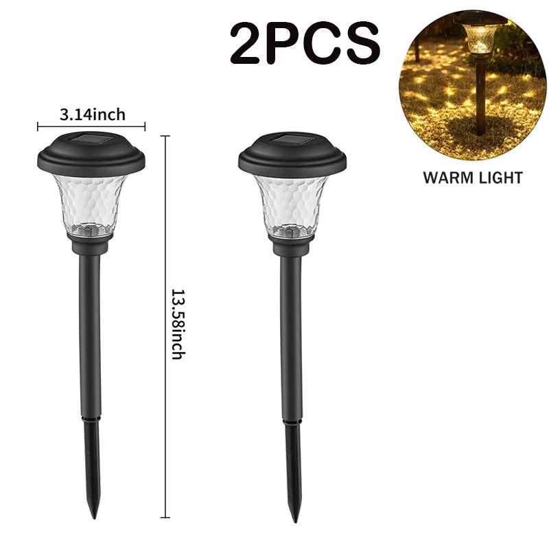 Solar Pathway Lights Waterproof IP65 LED Outdoor Lighting Warm Path Zpaxo 2Pcs -Warm