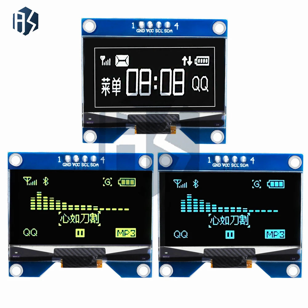 4PIN 7PIN White Blue Yellow OLED Screen Module CH1116 SSD1309 Drive Zpaxo