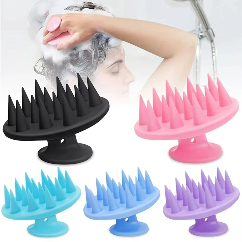 Silicone Shampoo Brush Hair Scalp Massager, Long & Stiff Spikes for Long, Curly, Thick Hair, Head Scrubber Scalp Exfoliator Zpaxo