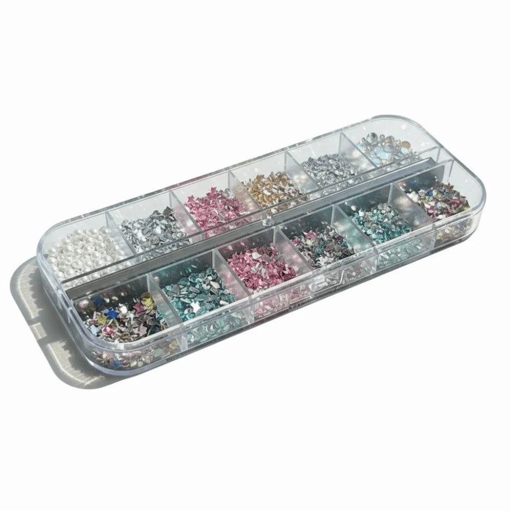 Colorful Nail Rhinestones Star Moon Round Square Mix Styles Nails Art Zpaxo