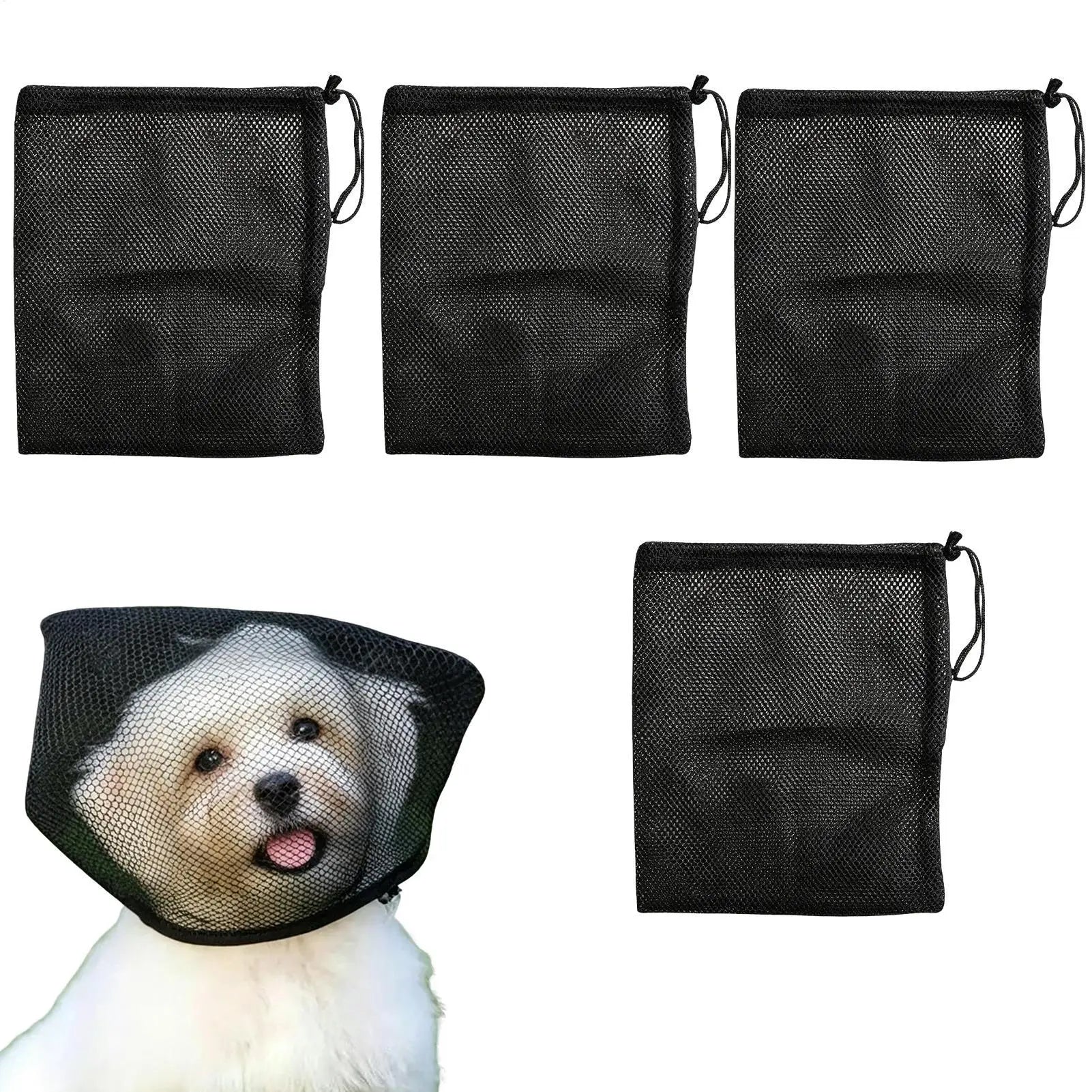 4-Pack Adjustable Dog Mesh Face Guard – Breathable Pet Protector Dog Face Guard Zpaxo