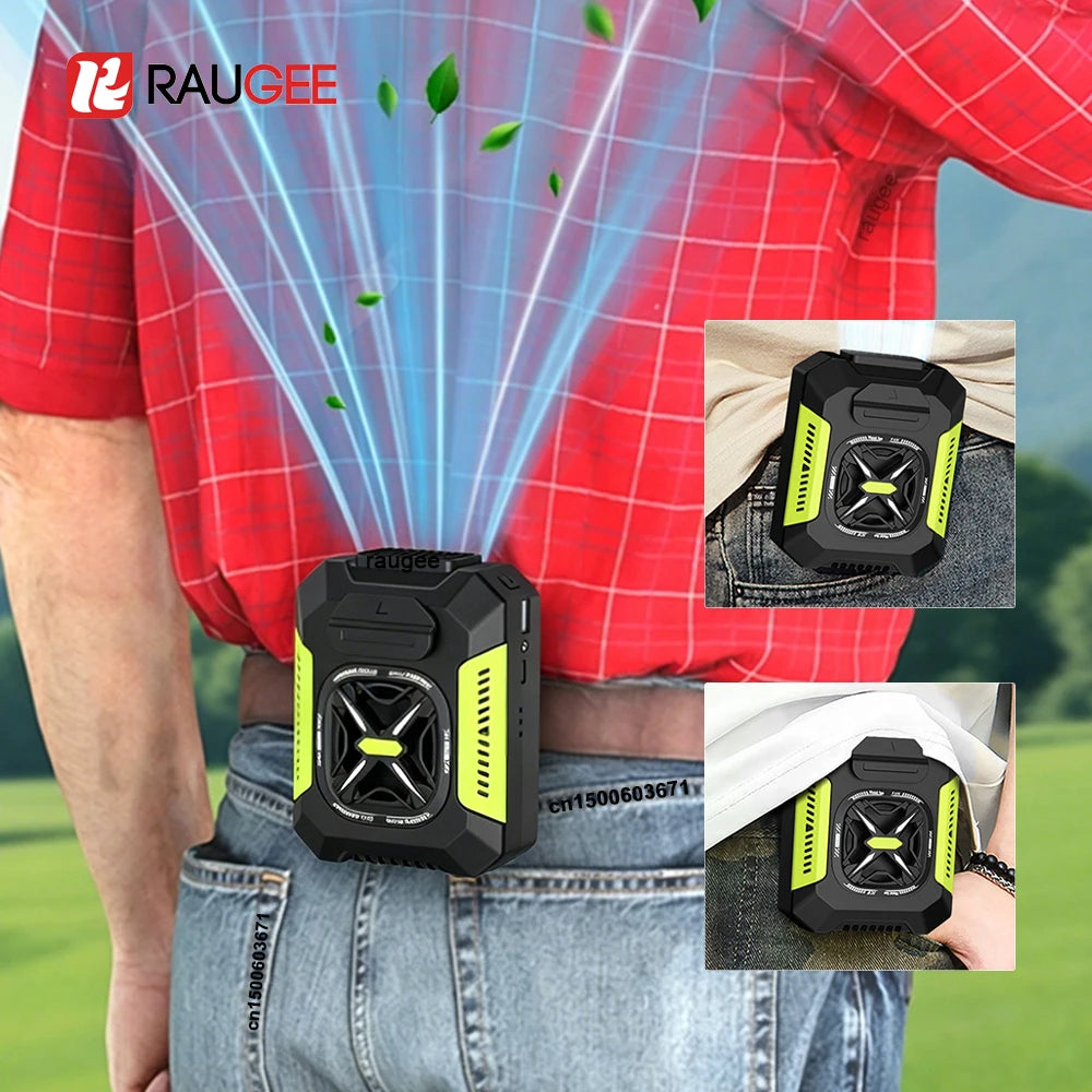 5000Mah Waist Fan Portable Outdoor Clip Powerful Mini Air Cooler USB
