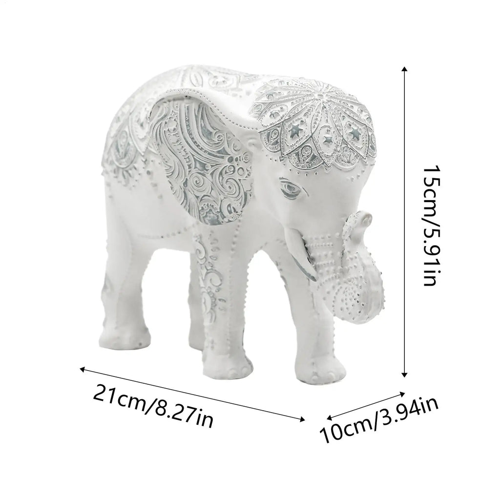 Elephant Statue Resin Decorative Collectible Health Strength Home