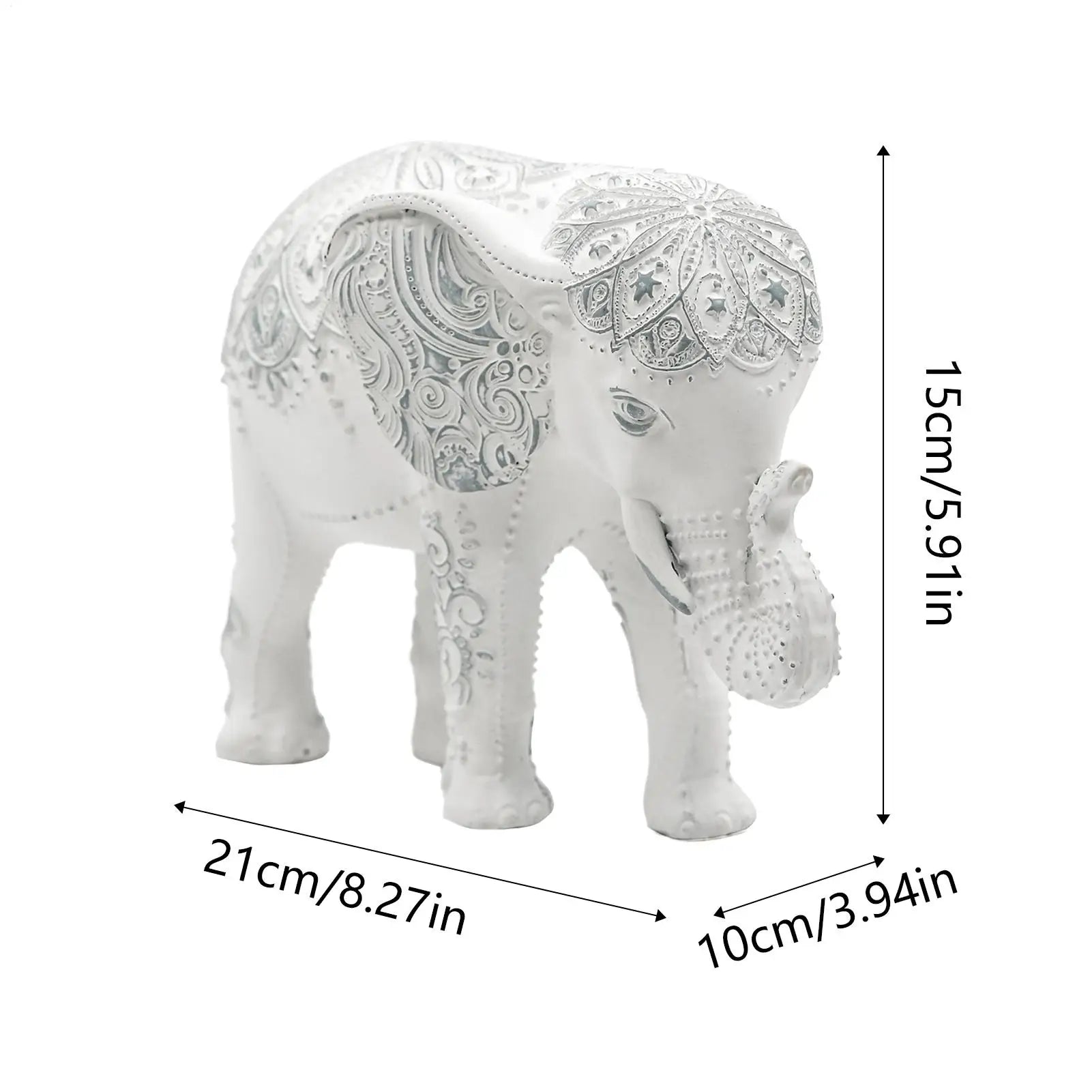 Elephant Statue Resin Decorative Collectible Health Strength Home