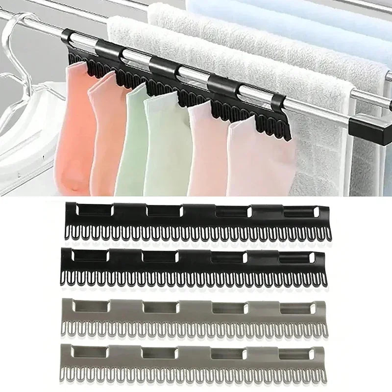 2 PCS Hanging Rod Sock Rack, Clothes Hanger Suitable For Drying Socks, Towels, Underwear And Other Small Clothing Items Zpaxo