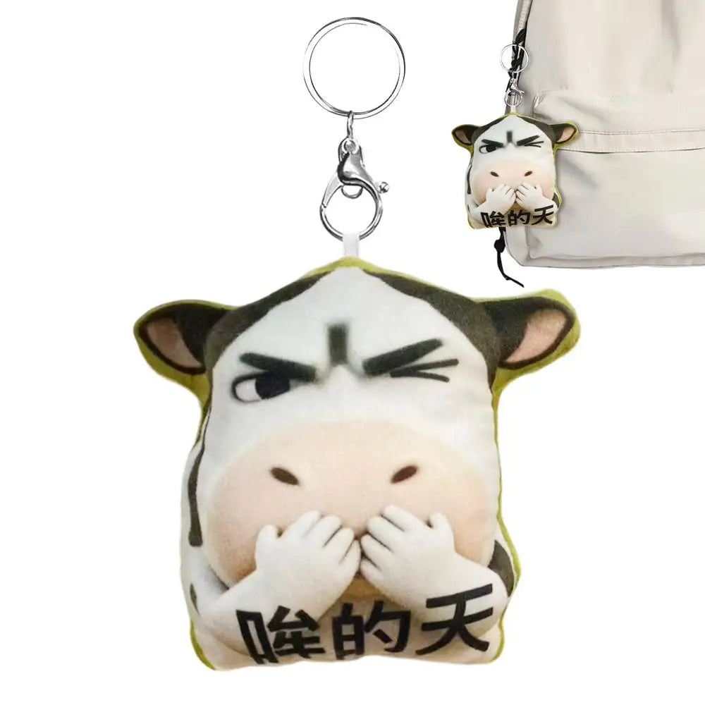 Animal Bag Charm Cattle Keyring Purse Charm Stuffed Cow Keychain For Men Women Boys Girls Youth Teens Husband Son Daughter Zpaxo 02 China Mainland