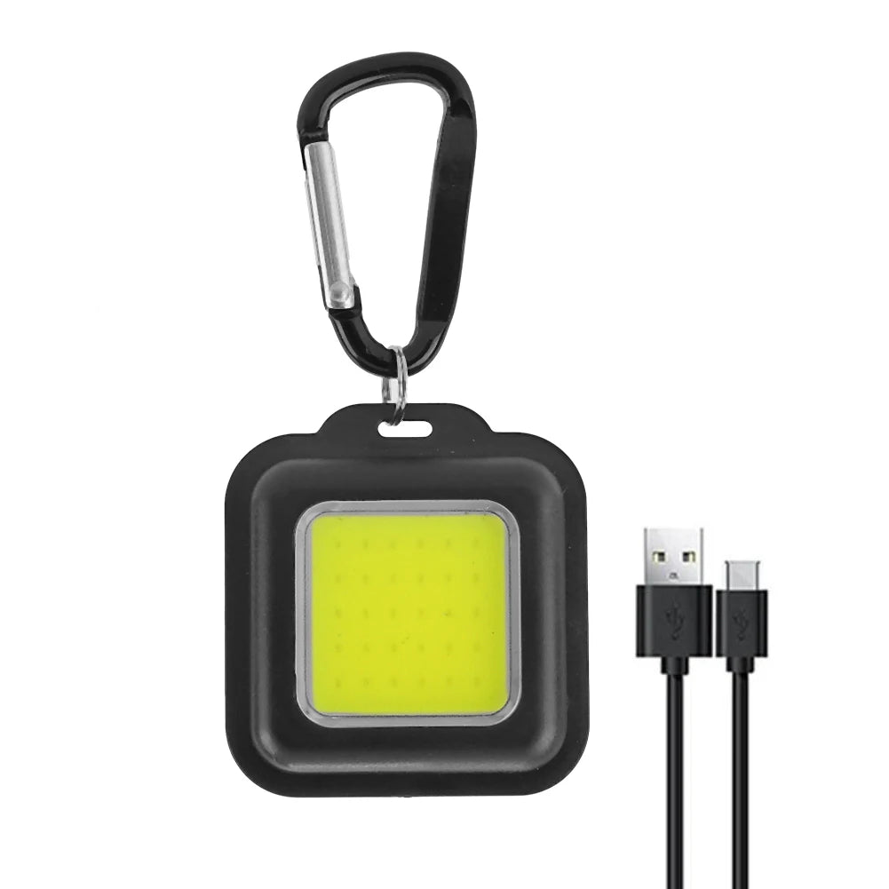 500LM Small Pocket Flashlight USB Charging Keychain Compact Camping