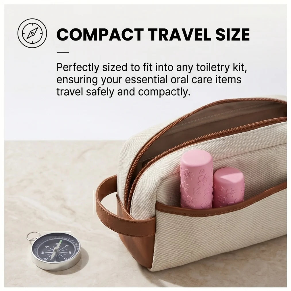 Portable Floral Toothbrush Case Travel Toiletry Organizer Holder