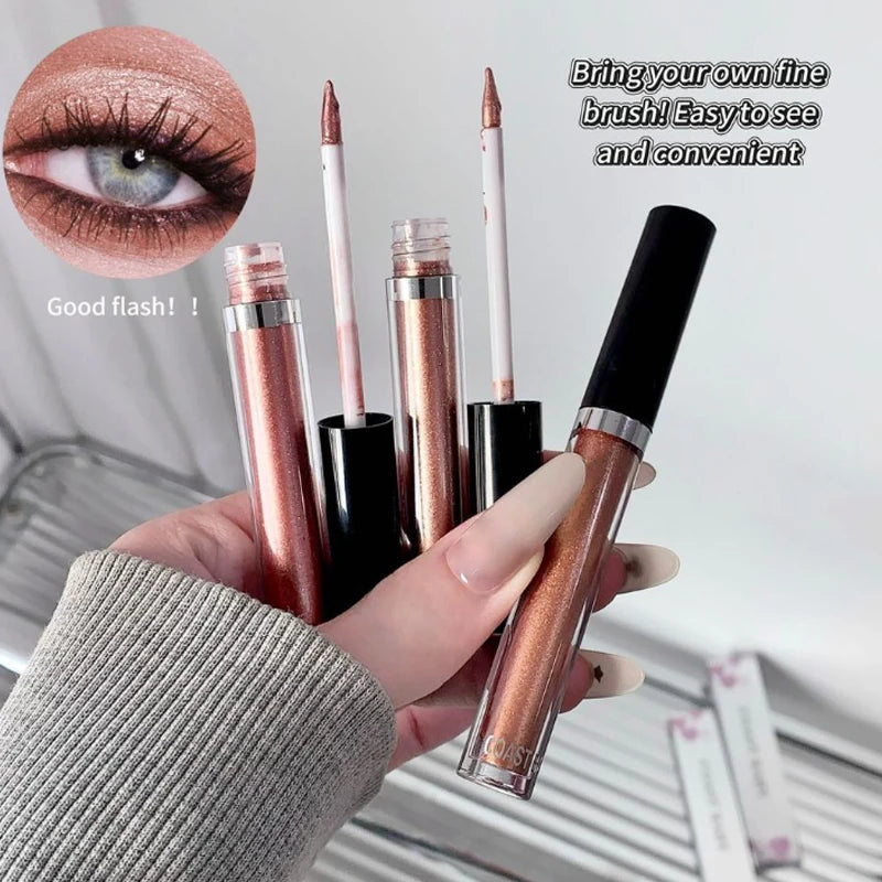 12 Pearlescent Liquid Eyeshadow Makeup Natural Smokey Silver Shimmer Zpaxo