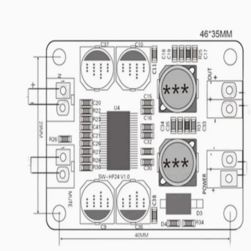 TPA3118 Digital Power Amplifier Module PBTL Mono Board 1X60W Zpaxo