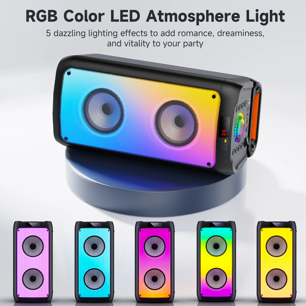 T10-TKaraoke Machine with2Wireless Microphones Portable Bluetooth