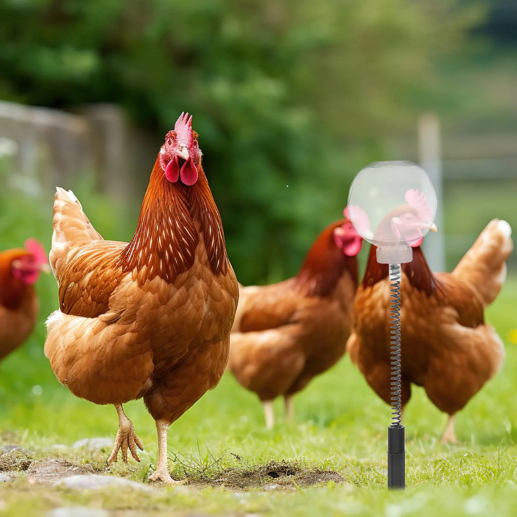 Chicken Enrichment Feeder Slow Release Wobble Dispenser Hanging Metal