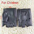 Leather Gloves Black Fingerless Driving Fashion Men Women Half Finger Gloves New Zpaxo B