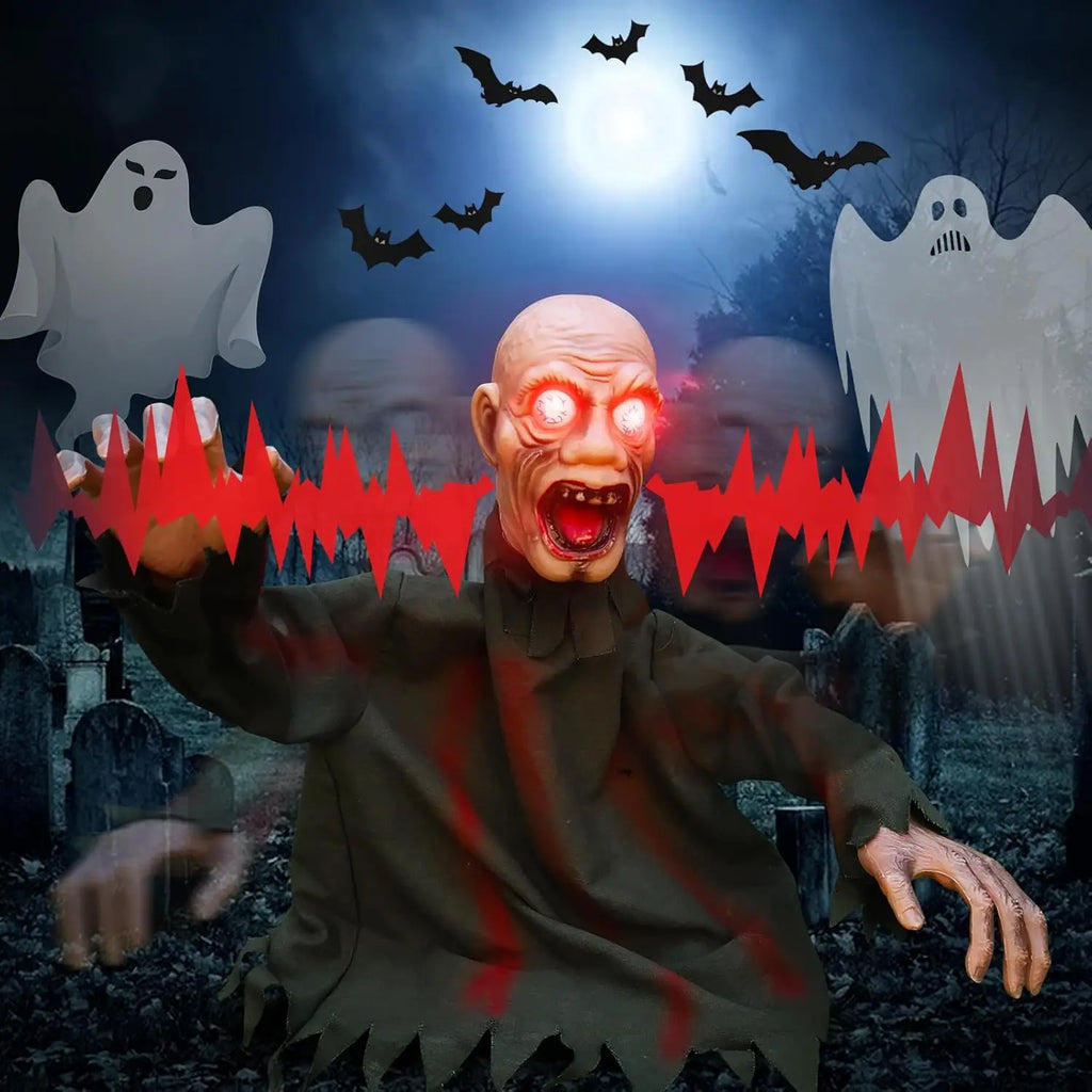Halloween Voice-activated Pop-up Decor Plug-in Scary Jumping Ghost