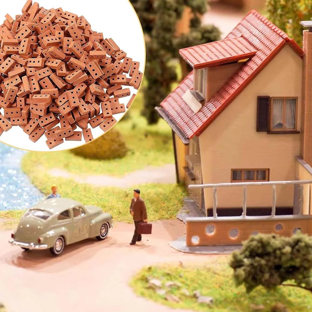 Mini Three-Hole Brick 200/50pcs -DIY Miniature Brick Building Realistic Fake Bricks for Fairy Garden Construction, Decorations Zpaxo