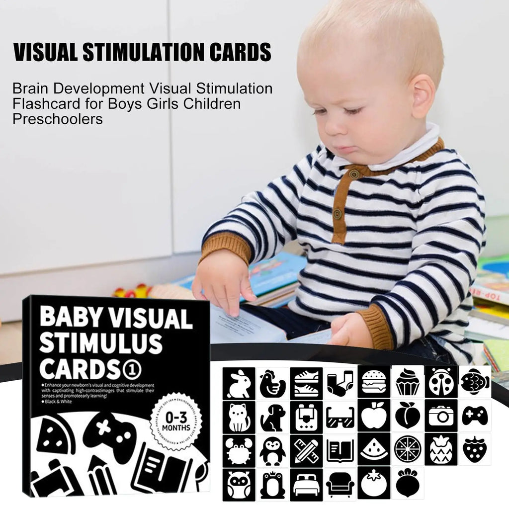 Visual Stimulation Flashcard Black And White Baby Sensory Card Brain Development Visual Stimulation Flashcard For Boys Girls Zpaxo