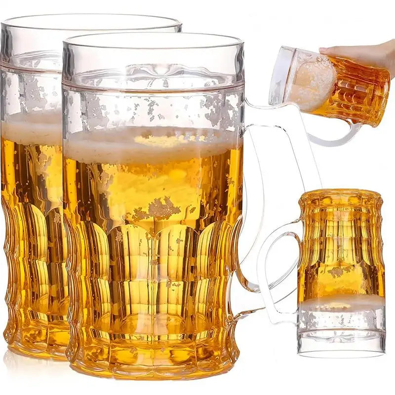 Simulated Beer Mug Funny Double Layer Funny Beer Mug Dishwasher Safe Creative Model Prank Toy For Parties Barbecues Holiday Zpaxo Default Title