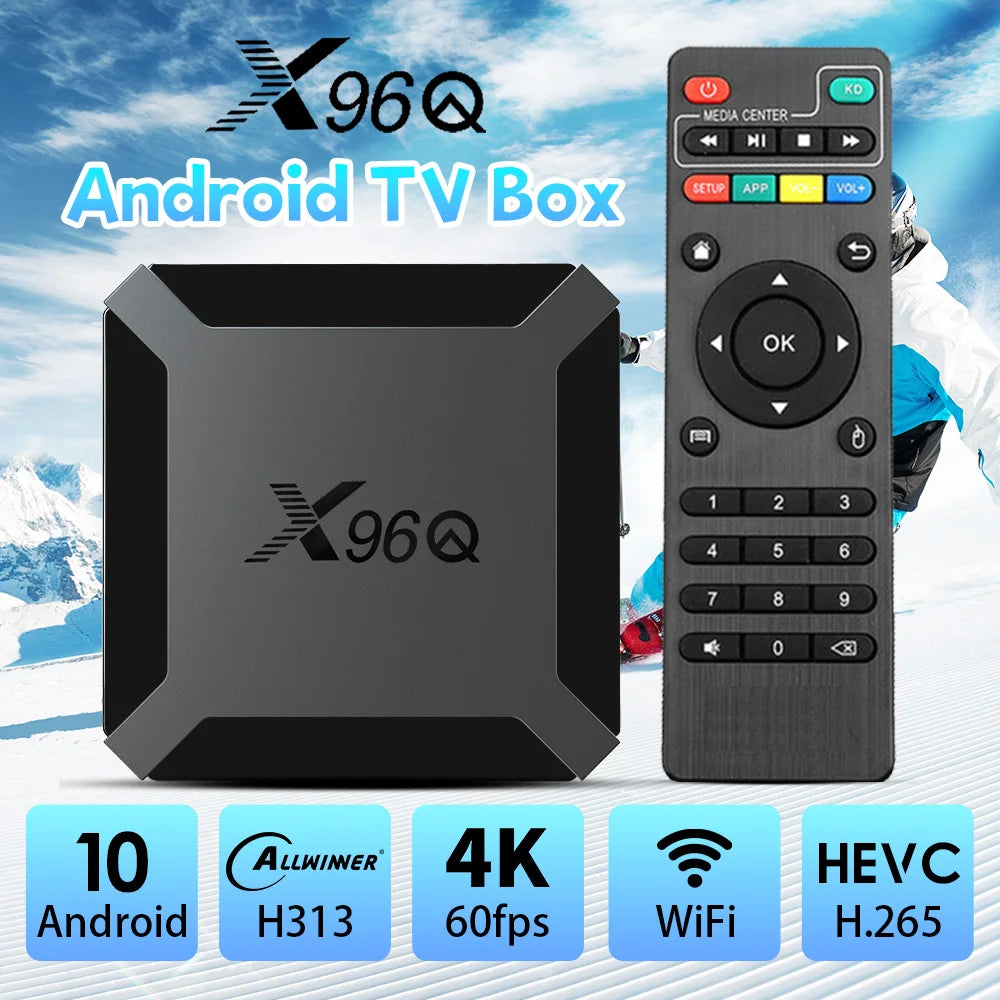 X96Q Android10 TV BOX Allwinner H313 Quad Core Chip Wifi 4K HDR Media Zpaxo