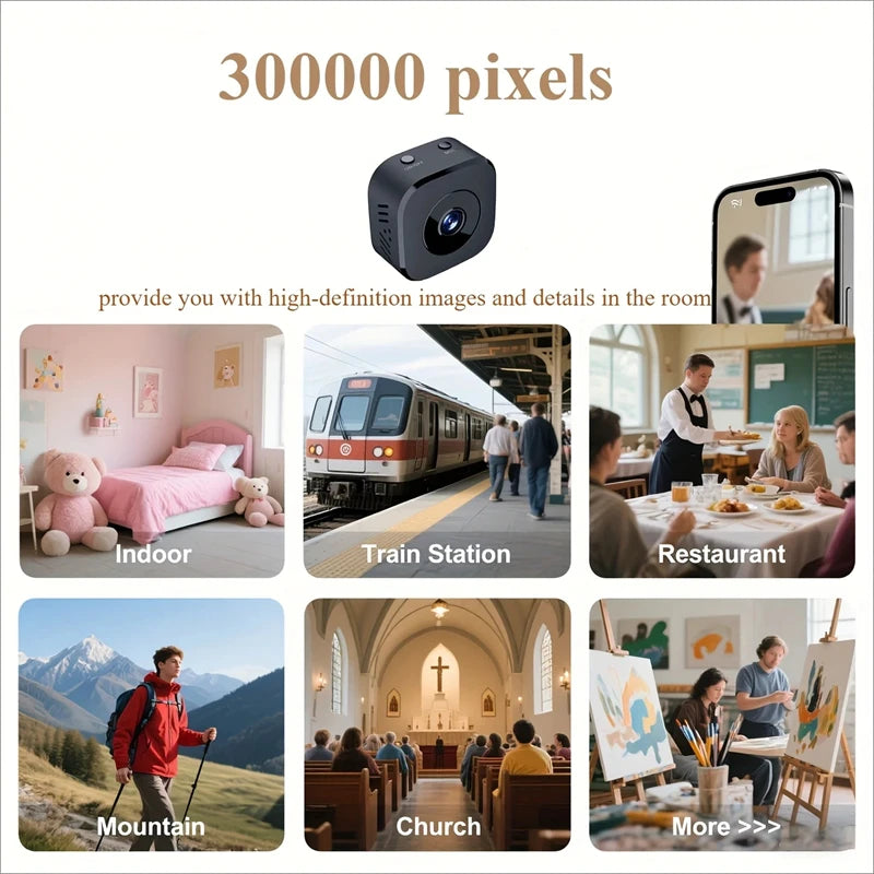 Mini Security Camera 4K FullHD Wifi Surveillance 2 Way Audio Motion