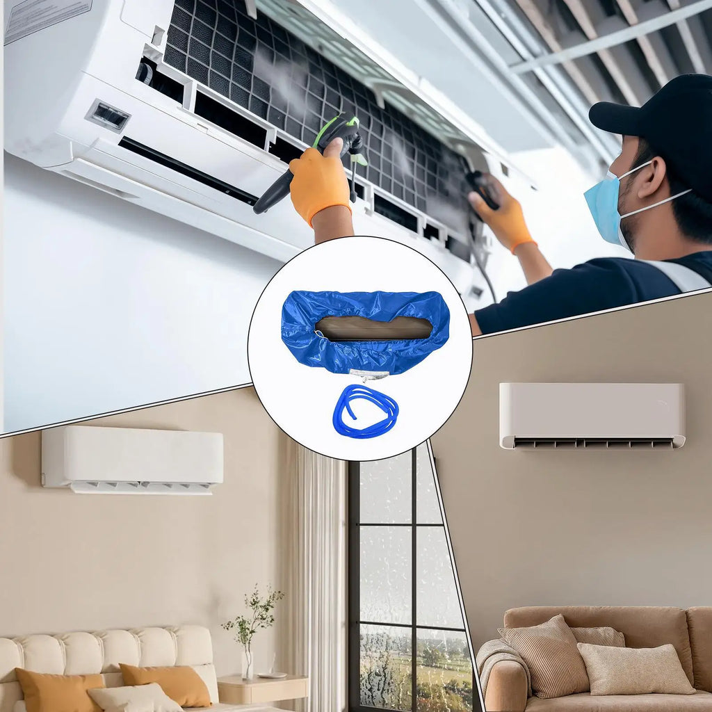 Wall Mounted Air Conditioning Cleaning Bag Water Pipe Waterproof Dust