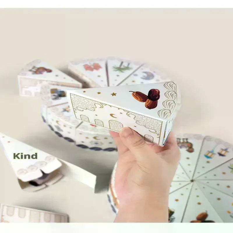 Triangular Cake Shaped Paper Box Cookie Candy Baby Shower Favors Zpaxo