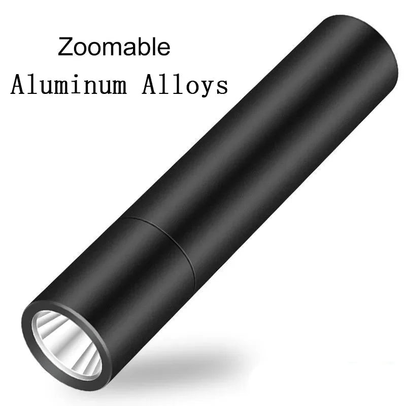 Mini USB Rechargeable LED Flashlight – Zoomable Pocket Torch 600LM