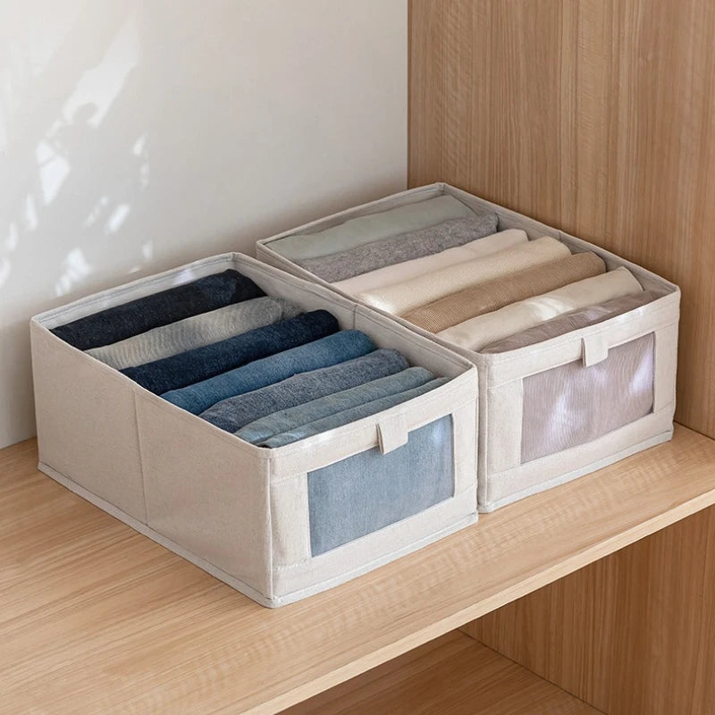 Foldable Fabric Clothes Storage Box – Wardrobe & Drawer Organizer Fabric Storage Box Zpaxo