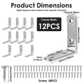 Stainless Steel L Bracket 3mm Thickness 12Pcs Corner Brace Right Angle Support Shelf Connector For Wooden Furniture Bookcase Zpaxo 12pcs