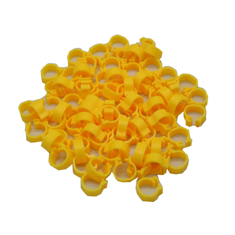 Pigeon Leg Poultry Dove Bird Chicks Duck Parrot Clip Rings Band Foot Zpaxo YELLOW