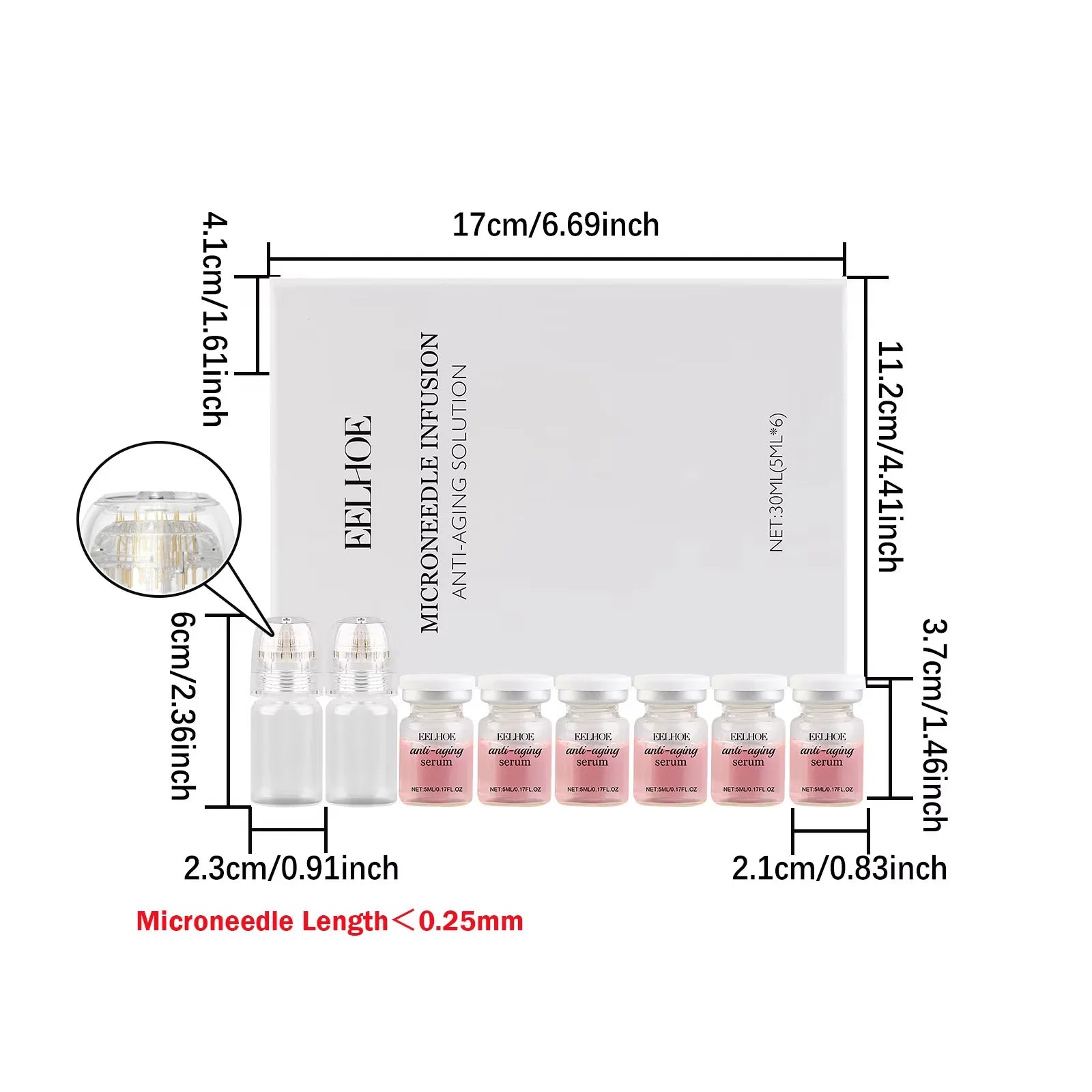 Eelhoe Microneedle Roller Set – Anti-Aging Hyaluronic Acid Serum Microneedle Roller Set Zpaxo