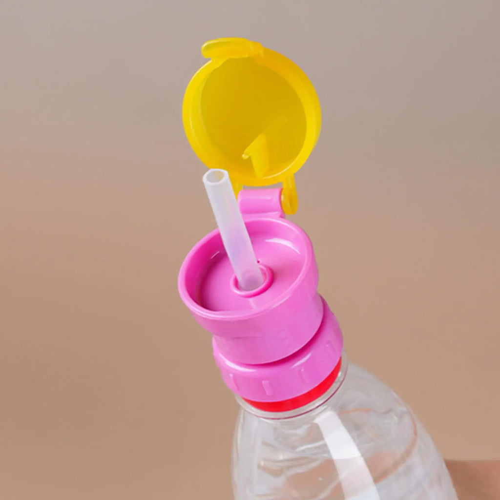1PC Water Bottle Caps Spill Proof Juice Soda Water Bottle Twist Cover Caps With Straw Safe Drink Sippy Caps Feeding Drinkware Zpaxo