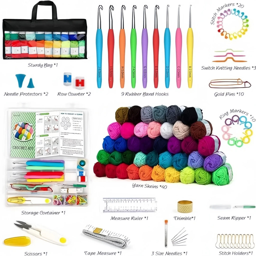 Crochet Kit for Beginners Adults Crochet Kits for Beginners Kids Knitting Needles & More Ideal Beginner Kit Zpaxo