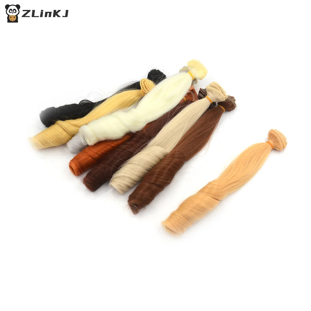 ▶1Pcs 20CM Handmade Wavy Doll Wigs For 1/3 1/4 1/6 Doll Diy Hair Zpaxo