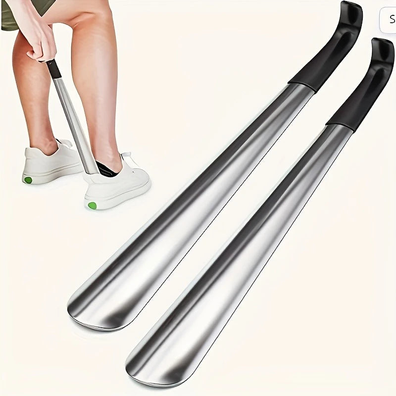 16 5-inch Stainless Steel Pair Shoehorn Black Handle Makes It Easy