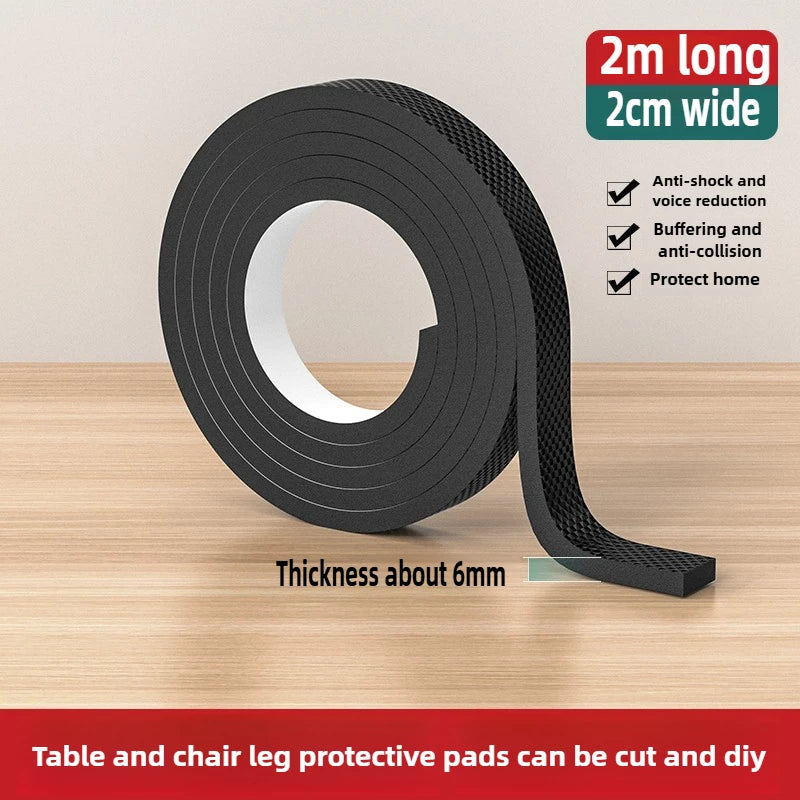 Anti-slip Furniture Pads Self Adhesive Furniture Leg Feet Protector Pad Wear-Resistant Furniture Protectors for Table/Chair Zpaxo Width 2cm 2 Meters 6mm|1PCS