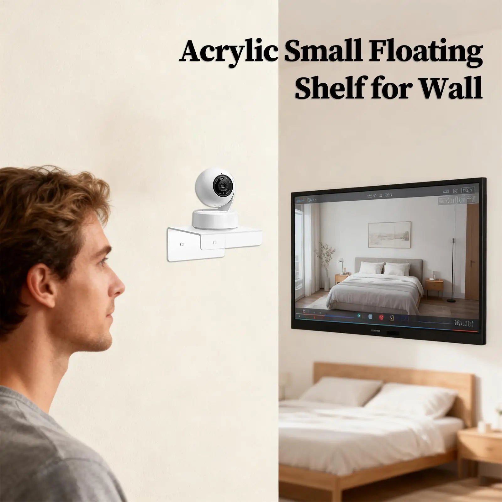 Acrylic Floating Shelves 3 Display Rack Bathroom Makeup Renters