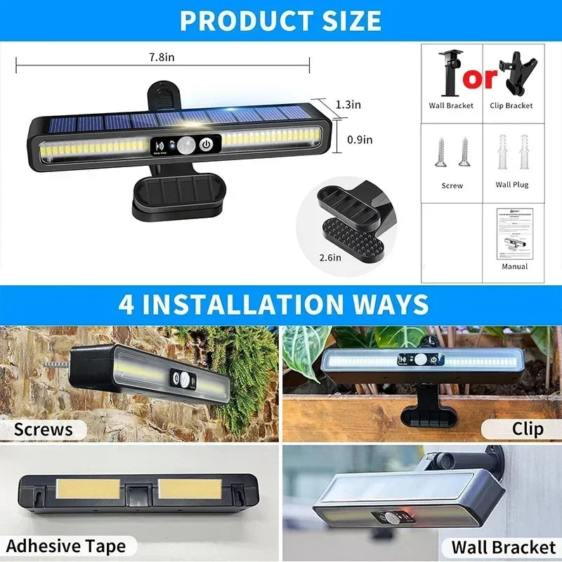Clip Solar Motion Sensor Lights Outdoor 36LED Waterproof Fence Wall Zpaxo