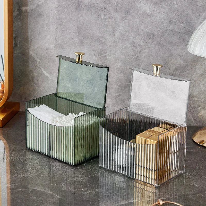 Desktop Dust-proof Transparent Jewelry Box Makeup Removal Cotton Zpaxo