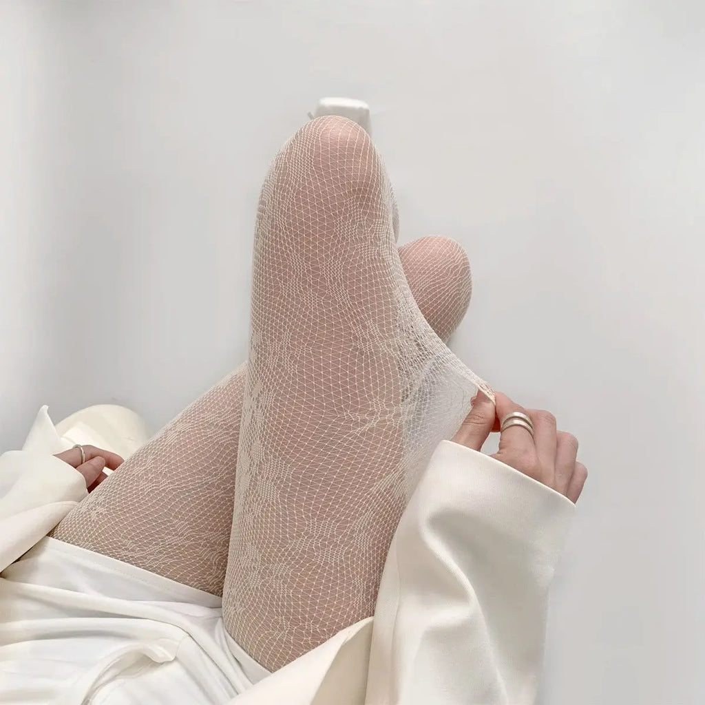 Sexy Hollowed Lace Mesh Stockings Bottom Pantyhose Lolita Retro