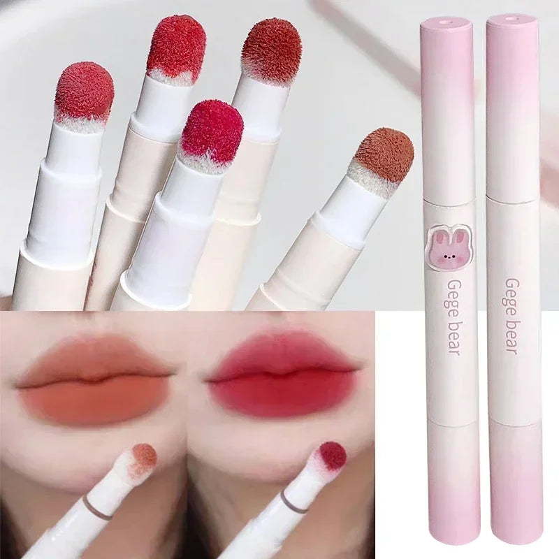 Korea Fluffy Velvet Soft Lip Glaze Liquid Lipstick Cream Matte Rose Red Pigment Waterproof Long Lasting Dye Cheek Woman Makeup Zpaxo