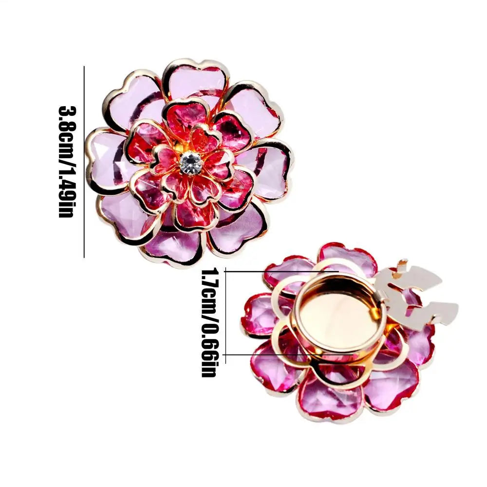 Vintage Metal Flower Button Covers Decorative Embellishments DIY Zpaxo D
